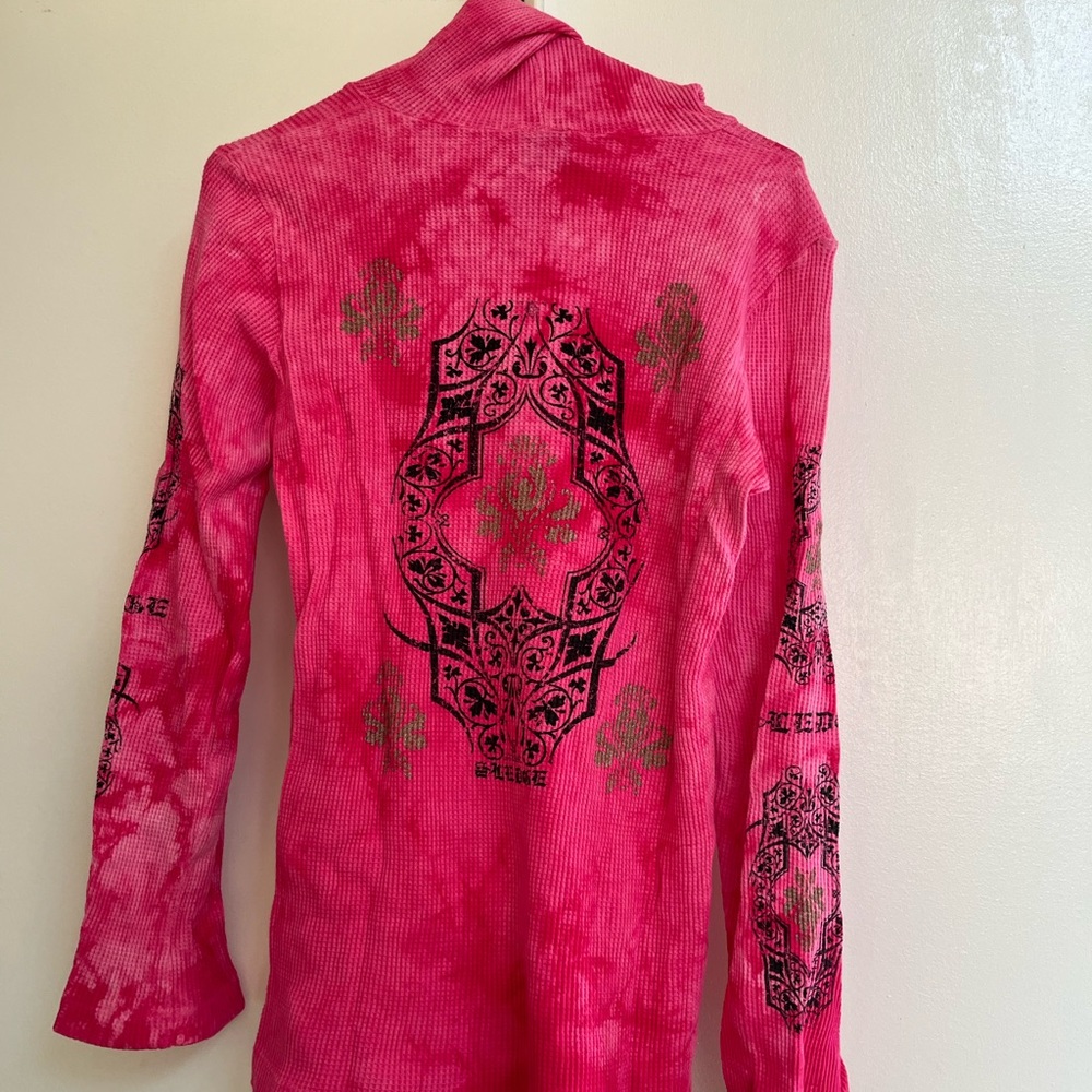 Pink tie dye hooded sweatshirt